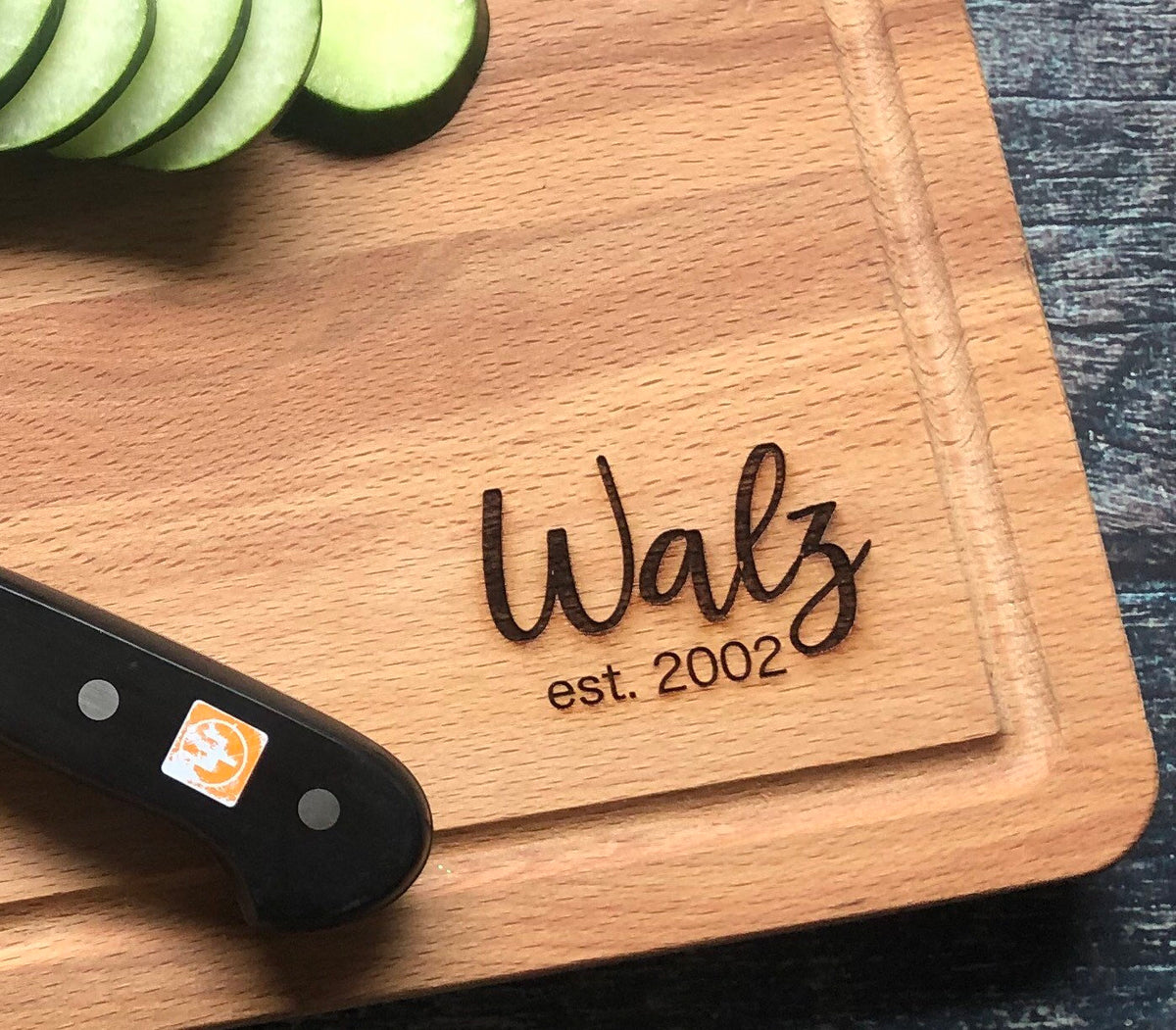 Welcome to our kitchen personalized engraved cutting board