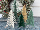 Set of 5 Wooden Christmas Trees