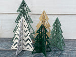 Set of 5 Wooden Christmas Trees