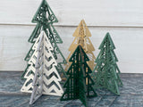 Set of 5 Wooden Christmas Trees