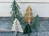 Set of 5 Wooden Christmas Trees