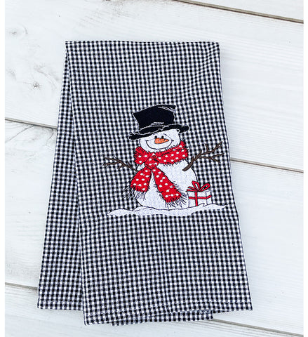 Snowman Embroidered Towel