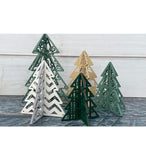 Set of 5 Wooden Christmas Trees