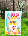 Hello Summer Gnome Garden Flag