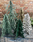 Set of 5 Wooden Christmas Trees