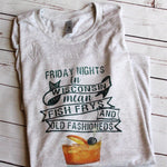 Friday Nights in Wisconsin Mean Fish Frys and Old Fashioneds Shirt, Fish Fry Shirt, Wisconsin Shirt, Funny Shirts