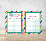 Chore Charts, Personalized Chore Chart, Dry Erase Chore Charts