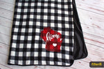 Plaid States Stadium Blanket, Picnic Blanket, State Home Blankets, Personalized Blankets, Buffalo Plaid Blankets, Christmas Blankets