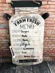 Dry Erase Menu, Farm Fresh Menu, Milk Can Menu, Menu Boards