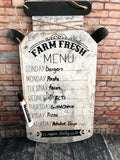 Dry Erase Menu, Farm Fresh Menu, Milk Can Menu, Menu Boards