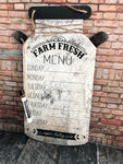 Dry Erase Menu, Farm Fresh Menu, Milk Can Menu, Menu Boards