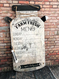 Dry Erase Menu, Farm Fresh Menu, Milk Can Menu, Menu Boards