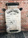 Dry Erase Menu, Farm Fresh Menu, Milk Can Menu, Menu Boards