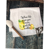 When life gives you lemons, grab the vodka kitchen towel, Funny Kitchen Towel, Hand Towels, Kitchen Towels, Flour Sack Towels, Lemon kitchen