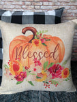 Fall Blessed Pumpkin Pillow