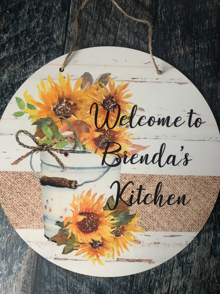 Personalized Sunflowers Kitchen Magnet - Custom Name Refrigerator Magnet