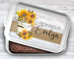 Sunflower on White Personalized Cake Pan