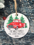 Red Truck Ornament, Personalized Ornaments, Family Photo Ornaments, Christmas Decor, Family Ornaments, Farmhouse Christmas Ornaments