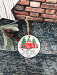 Red Truck Ornament, Personalized Ornaments, Family Photo Ornaments, Christmas Decor, Family Ornaments, Farmhouse Christmas Ornaments