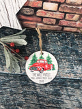 Red Truck Ornament, Personalized Ornaments, Family Photo Ornaments, Christmas Decor, Family Ornaments, Farmhouse Christmas Ornaments