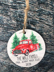 Red Truck Ornament, Personalized Ornaments, Family Photo Ornaments, Christmas Decor, Family Ornaments, Farmhouse Christmas Ornaments