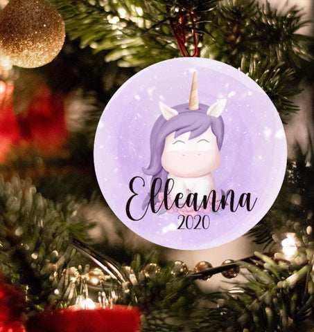 Purple Unicorn Ornament, 2021 Ornaments, Funny Ornaments, Christmas Decor, Ornaments for Girls, Girls Christmas Ornaments