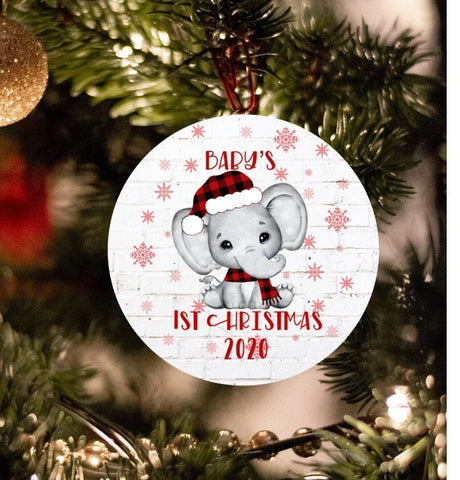 Baby First Christmas Ornament, 2021 Ornaments, Elephant Ornament, Christmas Decor, Baby Ornaments , Farmhouse Christmas Ornaments