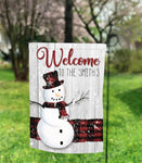 Personalized Plaid Snowman Garden Flag