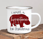 Hippo Christmas Metal Mug