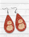 Red Snowman Earrings, Christmas Earrings, Christmas Gifts, Stocking Stuffers, Women's Gift Exchange, Christmas