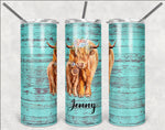 Aqua Cow Tumbler