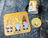 Bee Gnome Desk Set, Mouse Pad, Coaster & Coffee Mug Set