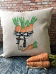 Pail of Carrots Easter Pillow, Easter Pillows, Spring Decor, Spring Pillows, Spring Farmhouse