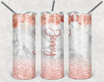 White Marble and Rose Gold Personalized Tumblr
