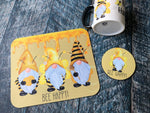 Bee Gnome Desk Set, Mouse Pad, Coaster & Coffee Mug Set