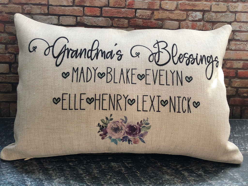 Blessed Grandma Pillows, Grandma Pillow Covers, Personalized Pillows, –  Country Squared