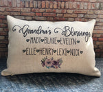 Blessed Grandma Pillows, Grandma Pillow Covers, Personalized Pillows, Grandma Gifts, Personalized Gifts, Grandma Mother’s Day