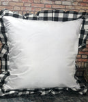 Plaid Snowflake Christmas Pillow Cover, Christmas Decor, Burlap Christmas Pillow Cover, Pillow Covers, Buffalo Plaid Decor, Red Black Plaid