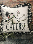 Plaid Snowflake Christmas Pillow Cover, Christmas Decor, Burlap Christmas Pillow Cover, Pillow Covers, Buffalo Plaid Decor, Red Black Plaid
