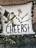 Plaid Snowflake Christmas Pillow Cover, Christmas Decor, Burlap Christmas Pillow Cover, Pillow Covers, Buffalo Plaid Decor, Red Black Plaid