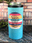 Sun Rise, Sun Burn, Sun Set Repeat Slim Insulated Coozies, Stainless Steel Coozies, Skinny Can Cooler, Slim Can Cooler, Insulated Beverage