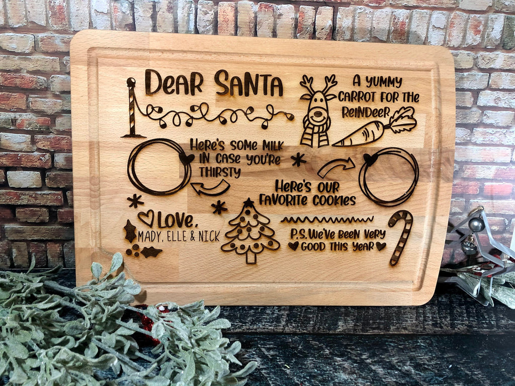 Dear Santa Personalized Cutting Board, Engraved Cutting Boards, Kitche –  Country Squared