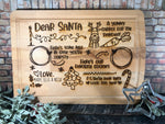 Dear Santa Personalized Cutting Board, Engraved Cutting Boards, Kitchen Decor, Personalized Gifts, Wood Cutting Board, Christmas Cookie Tray