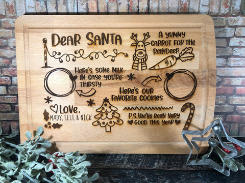 Dear Santa Personalized Cutting Board, Engraved Cutting Boards, Kitche –  Country Squared