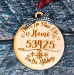 New Home Ornament, Christmas Ornaments, Farmhouse Ornaments, Christmas Decor, 2021 Ornaments, No Place Like Home Ornaments, Zip Code