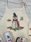 Baking Snowman Apron, Christmas Kitchen Towels, Christmas Aprons, Christmas Decor, Christmas Cookies Apron, Snowman Aprons