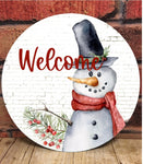 Brick Snowman Door Hanger, Personalized Door Hanger, Christmas Sign, Christmas Decor, Christmas Front Door Sign, Rustic Christmas Decor