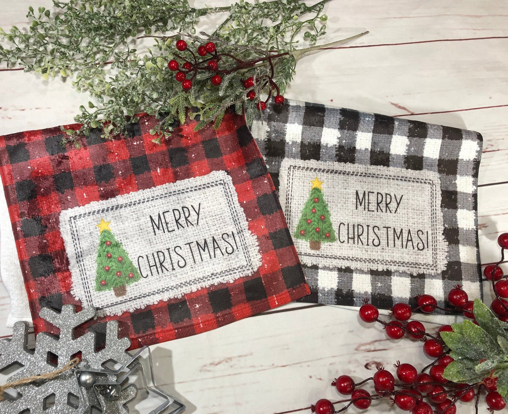 Buffalo Plaid Kitchen Towel, Christmas Kitchen Towels, Personalized To –  Country Squared