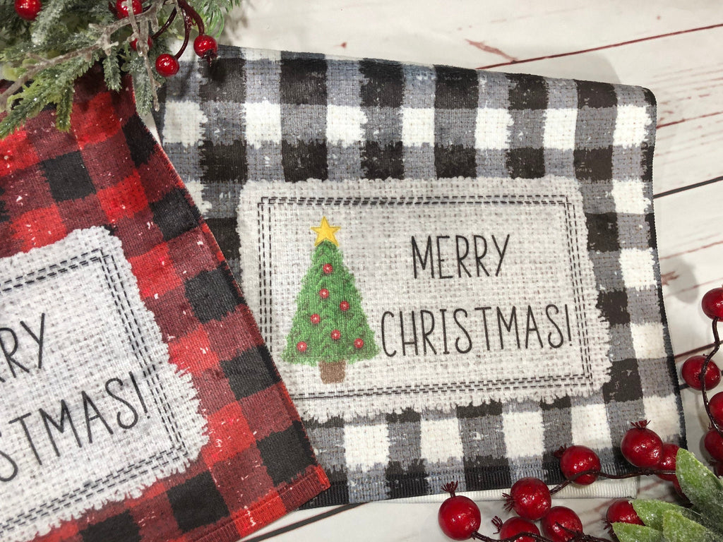 Buffalo Plaid Kitchen Towel, Christmas Kitchen Towels