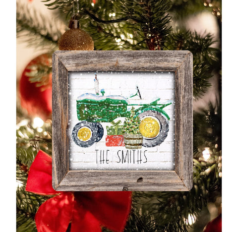 Green Tractor Ornament